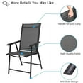 thumbnail image 4 of XgoodX Upgraded Version Single 1 Folding Chairs with Arms, Portable Patio Chairs for Outdoor & Indoor, Sling Back Chairs for Lawn, Pool, Courtyard, Balcony & Garden (Black), 4 of 7