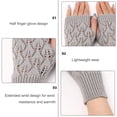 thumbnail image 3 of Calentadores de brazo de invierno, guantes de punto sin dedos para mujer, guantes de pantalla táctil para escribir y conducir, 3 of 5