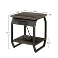 thumbnail image 5 of Syngar Nightstands Set of 2, Wood End Table with USB Ports and Power Outlets for Living Room, Simple Bedside Table with Storage for Bedroom, Small Side Cabinet for Home Office, Gray, 5 of 10