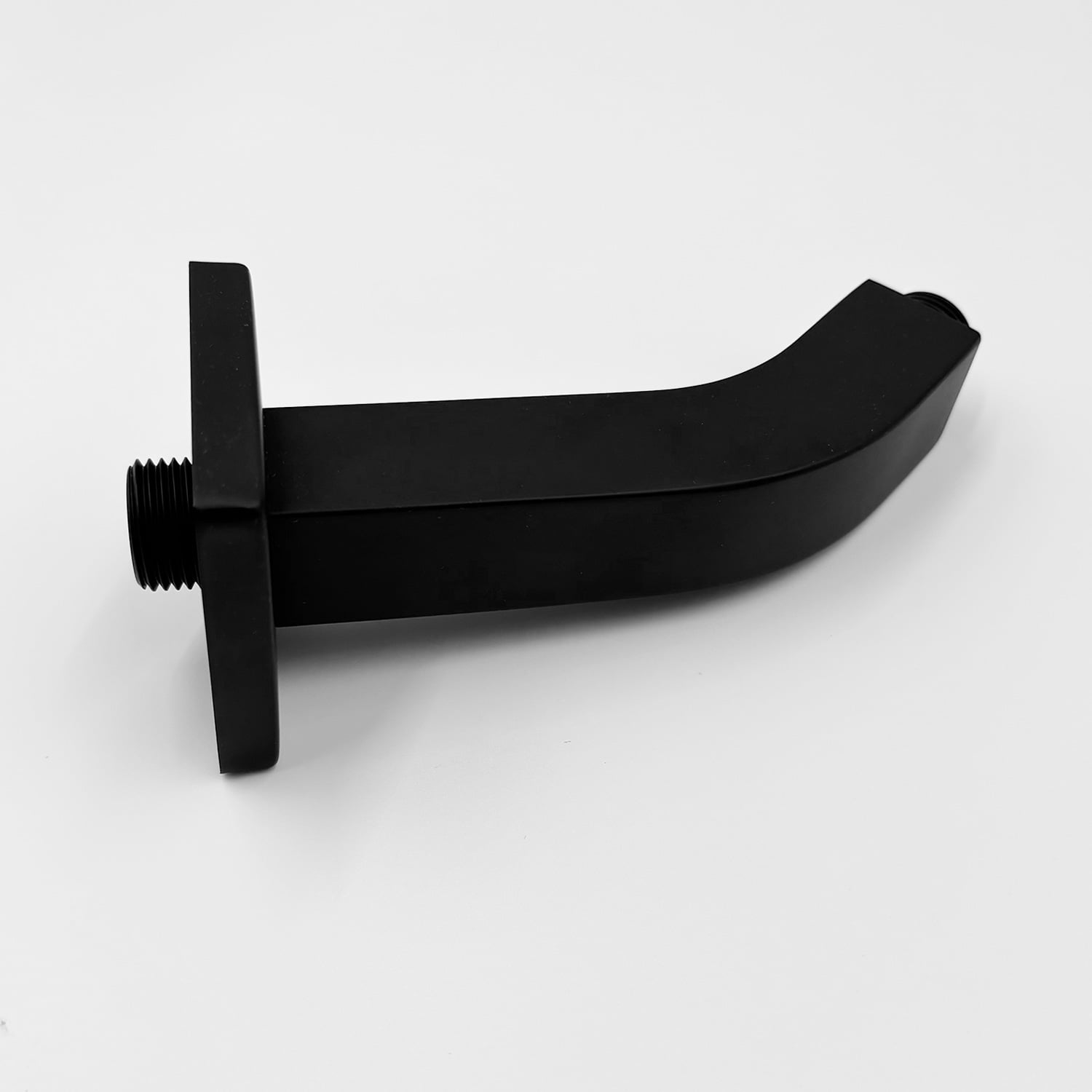 Square Shower Arm with Flange, 1/2 NPT Tapered Threads, Rain Shower Head Arm, Wall Mount Shower Extension Arm