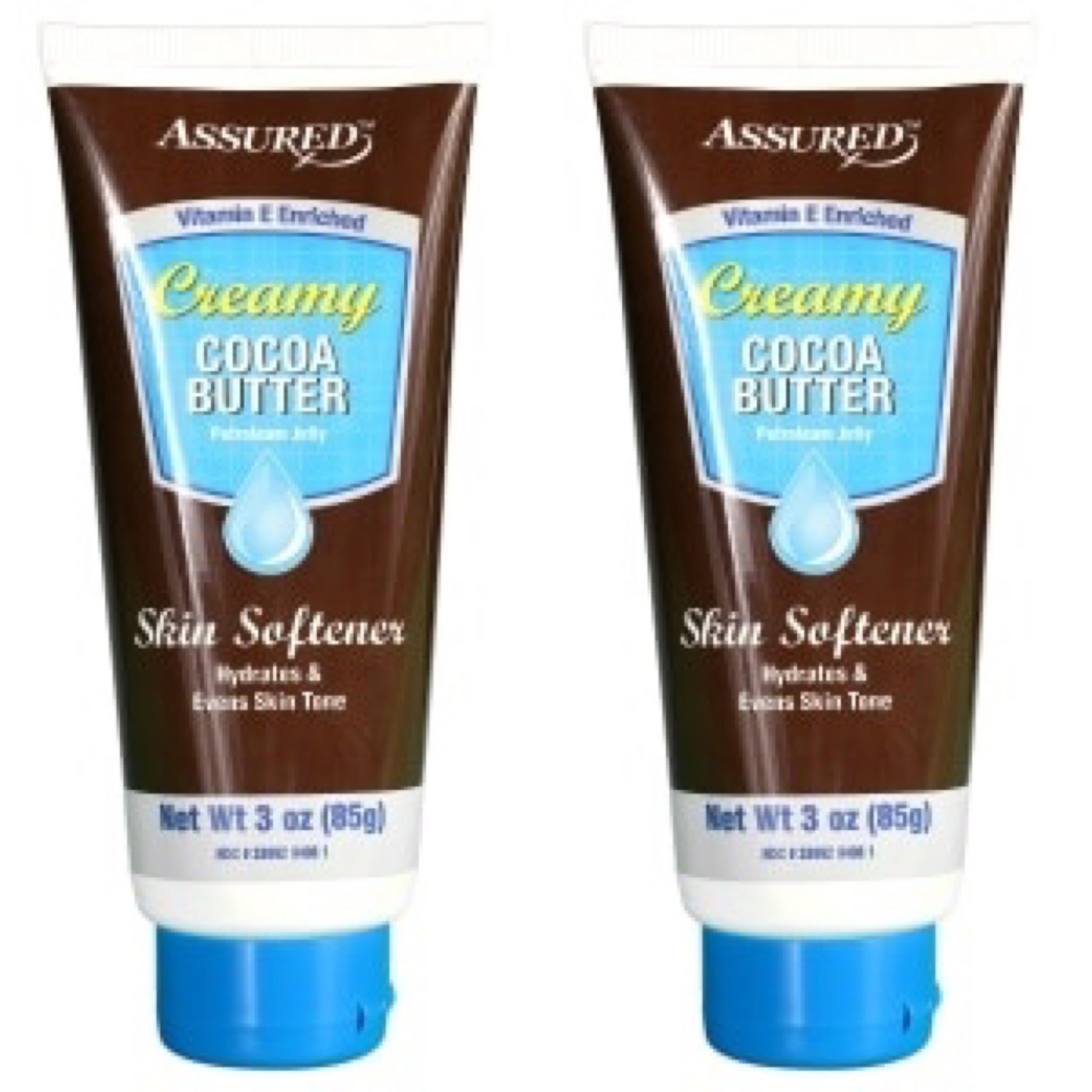 2 Creamy Cocoa Butter Petroleum Jelly Skin Softner With Vit E , 3 oz. Tubes Each