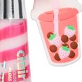 thumbnail image 2 of Claire's 2 pack Lip Gloss Key Ring Pink Boba Tea Pink Pompom, 2 of 3