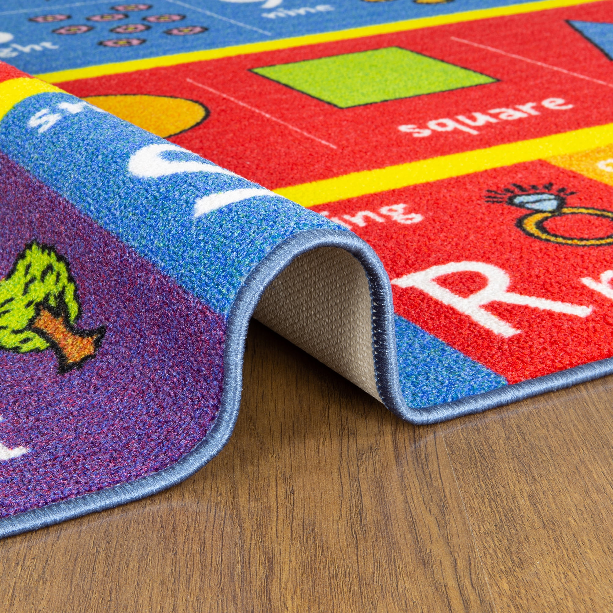KC Cubs Playtime Collection ABC Numbers Shapes Educational Rug 8'2" x 9'10"
