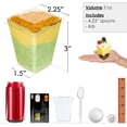 thumbnail image 3 of DLux 40 x 5 oz Mini Dessert Cups with Lids and Spoons, Square Large - Clear Plastic Parfait Appetizer Cup - Small Reusable Serving Bowl for Tasting Party Desserts Appetizers - Recipe Ebook, 3 of 6