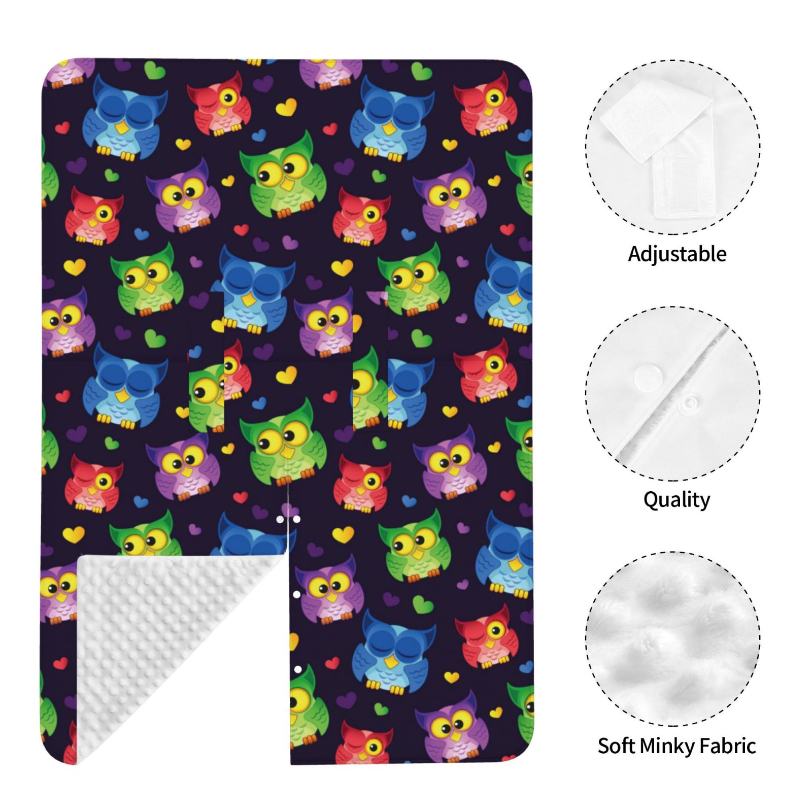 Naloa Owls And Hearts Baby Car Seat Cover, Breathable Baby Carrier Cover, Multiuse Baby Carrier Cover & Nursing Breastfeeding Cover