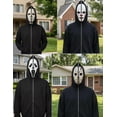 thumbnail image 5 of Adult Unisex Full Zip Horror Mask Hoodie Halloween Scary Character Novelty Sweatshirt Fancy Dress Party Cosplay Costume, 5 of 8