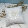 thumbnail image 1 of LLC Ivory Pearl Wedding Ring Lace Cushion, 20 cm, 1 of 4