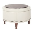 thumbnail image 4 of OSP Home Furnishings Alloway Storage Ottoman in Cream Faux Leather with Antique Bronze Nailheads, 4 of 6