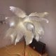 thumbnail image 4 of Lámpara de mesa con plumas, lámpara de escritorio LED con plumas artificiales, recargable, 4 of 4