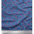 thumbnail image 1 of Soimoi Viscose Chiffon Fabric Leaves & Periwinkle Shirting Print Fabric by The Yard 42 Inch Wide, 1 of 1