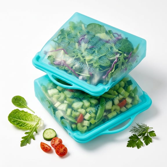 ITPCINC- Reusable Silicone Food Storage Bags - Multipurpose 1 Gallon Food Storage Bag 2 Pack, Cooks a Whole Chicken Freezer, Dishwasher Safe, Plastic and BPA Free