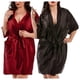 thumbnail image 4 of Albornoz para mujer, bata sedosa sexy, camisón, camisón, ropa de dormir, rojo vino, S Methold AP001190-13B, 4 of 7