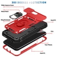 thumbnail image 6 of JTCASES for iPhone 7 Case, Sliding Camera Cover+ Rotating Ring Kickstand + Magnetic Car Mount + Inside Card Holder, Bracket Shockproof Frame Anti-drop PC TPU Heavy Duty Protection, Black/Red, 6 of 11
