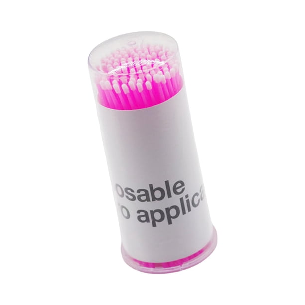 100 hisopos de algodón desechables para limpieza, multiusos, portátiles rosa medio
