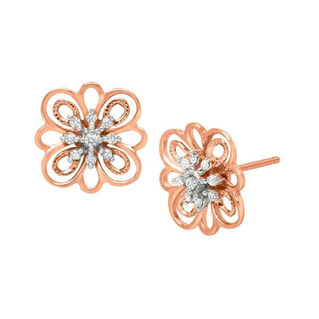 Stud Earrings with Diamonds in 14kt Rose Gold