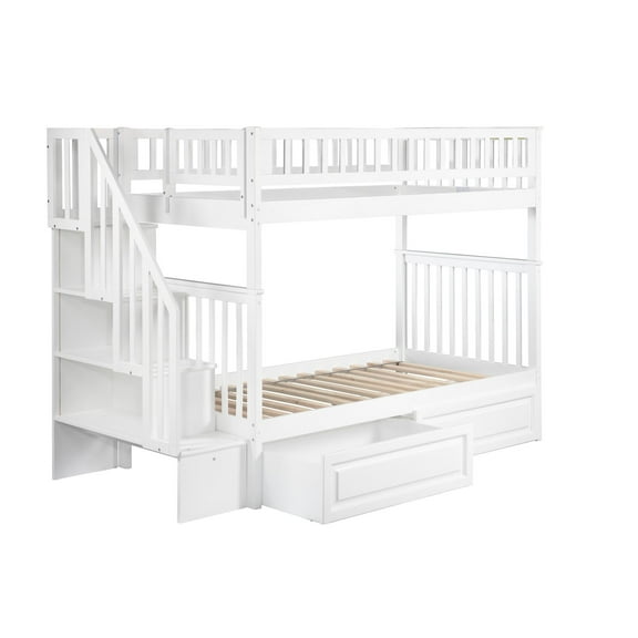 Woodland Staircase Bunk Bed Twin over Twin in Multiple Colors and Configurations