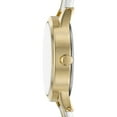 thumbnail image 3 of Time & Tru Women's Wristwatch: Gold Round Case, Silver Sunray Dial, Two Tone Half Bangle with Silver Link Bracelet (FMDOTT106), 3 of 4