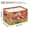 thumbnail image 4 of Yayeee Canvas Storage Basket with Handles for Shelves Fabric Bins Closet Organizer, Purple Abstract Floral, 4 of 8