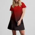 thumbnail image 5 of Summer Dresses for Women 2025 Loose V Neck Short Sleeve Casual T Shirt Dress Cute Gradient Sundress with Pockets, 5 of 7