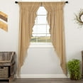 thumbnail image 5 of VHC Brands Tobacco Cloth Cotton Fringed Drawstring Curtain Panels, Khaki, 5 of 5