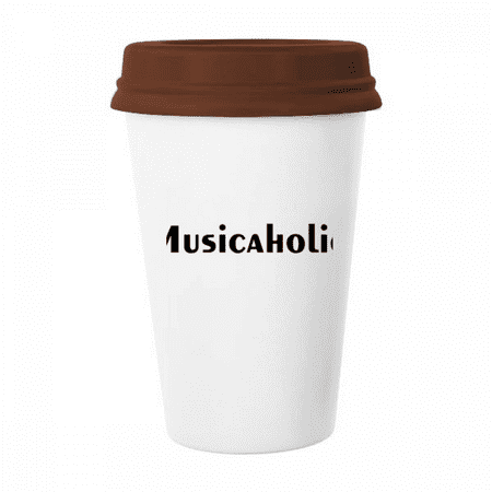 

Stylish Word Musicaholic Art Deco Fashion Mug Coffee Drinking Glass Pottery Cerac Cup Lid