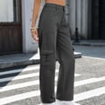 thumbnail image 5 of Cargo Pants for Women Vintage Baggy Boyfriend Jeans with Pockets High Waisted Straight Leg 6 Pockets Wide Leg Jeans Casual Street Work Clothes, 5 of 6
