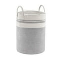 thumbnail image 1 of Cesta de almacenamiento bohemia de cuerda tejida para apartamentos y cuartos de servicio. blanco y gris, 1 of 9