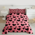 thumbnail image 3 of Feelyou Romantic Love Heart Bedding Comforter Set, Fashion Abstract Polkadots Twin Comforter Sets, Teens Kids Girls Women Reversible Bedding Set, Microfiber Bedroom Decor, 2pcs, 3 of 9