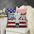 thumbnail image 2 of YINGXI American USA Flag Wild Bull Skull Graphic Soft Flannel Pillow Covers Cushion Cover Decor for Sofa Couch Bed 12x12in, 2 of 5