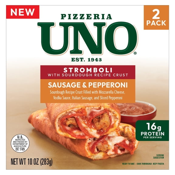 Pizzeria Uno Sausage and Pepperoni Sourdough Recipe Stromboli 5 oz, 2 Pack