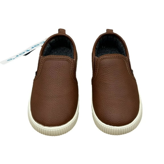 Carters Toddler Boys Slip-on Ricky Casual Shoes Size 7 Brown Lightweight Sneaker