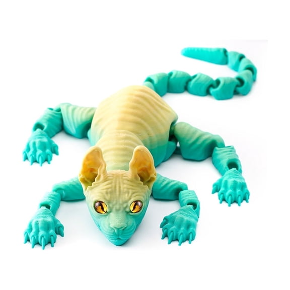 1pc 3D Printed Sphynx Cat Movable Joints Hairless Desktop Decoration Figurines Home Room Offices Miniatures Accessories