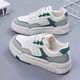 thumbnail image 3 of Women's White Flat Sneakers Classic Style Round Toe Slip On Shoes for Walking Shopping Dating, 3 of 4