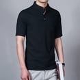 thumbnail image 6 of Yufatyle Men Short Sleeve Cotton Linen Stand-up Collar Slim Casual Shirts Black XXXXXL, 6 of 6