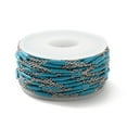thumbnail image 3 of 1roll Enamel Column Link Chains with 304 Stainless Steel Cable Chains Unwelded with Spool Deep Sky Blue 14~17x2~3mm and 1.5x2x0.5mm about 32.81 Feet(10m)/Roll, 3 of 4