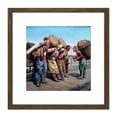 thumbnail image 1 of Agopyan Porters Karakoy Bridge Painting 8X8 Inch Square Wooden Framed Wall Art Print Picture with Mount, 1 of 4