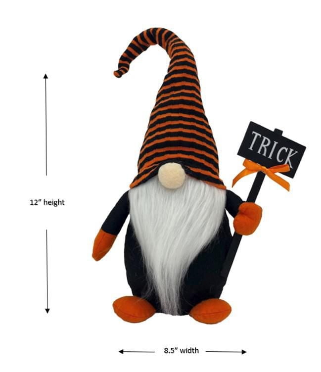 Way To Celebrate 12 Inch Halloween Gnome With Striped Hat, Halloween Decoration