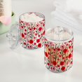 thumbnail image 2 of Yayeee 2 Pack Qtip Holder Bathroom Cotton Swab Canister with Lid Clear Dispenser Set, Pink Floral, 2 of 6