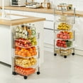thumbnail image 4 of OnDisplay Multi-Tier Rotating Swivel Bin Storage Basket Tower - Kitchen/Bath/Laundry Organizer Utility Cart (Four Tier), 4 of 7