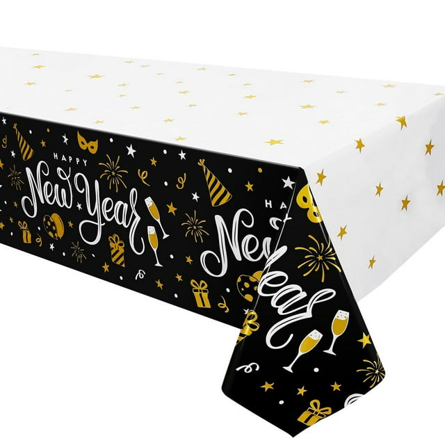 Toyvian 3 Pcs Nappe de Fête Jetable PE Nappe Imperméable Fond Photo pour Fête du Nouvel An