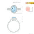 thumbnail image 5 of Angara Natural 1.5 Ct. Aquamarine with Diamond Halo Ring in 14K White Gold for Women (Ring Size: 11.5), 5 of 10