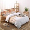 thumbnail image 3 of Farmhouse King Size Comforter Set, Watercolor Orange Eucalyptus Leaf Rusticl Soft Bedding for All Seasons, 4 Pcs Bed Set with 1Comforter (90"x106") ,1 Sheet(94"x116"), 2 Pillowcases (19"x35"), 3 of 7