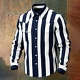 thumbnail image 3 of LEKWK Mens Ombre Western Shirt Gradient Striped Long Sleeve Snap Button Top Cowboy Rodeo Style Slim Fit Casual Party Blouse, 3 of 3