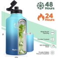 thumbnail image 3 of GEDUX 64oz Vacuum Insulated Stainless Steel Water Bottle with 2 Leak Proof Lids(Spout Lid and Straw Lid) Keeps 12H Hot 24H Cold, Wide Mouth Powder-Coated Water Bottle for Sports and Travel, 3 of 4