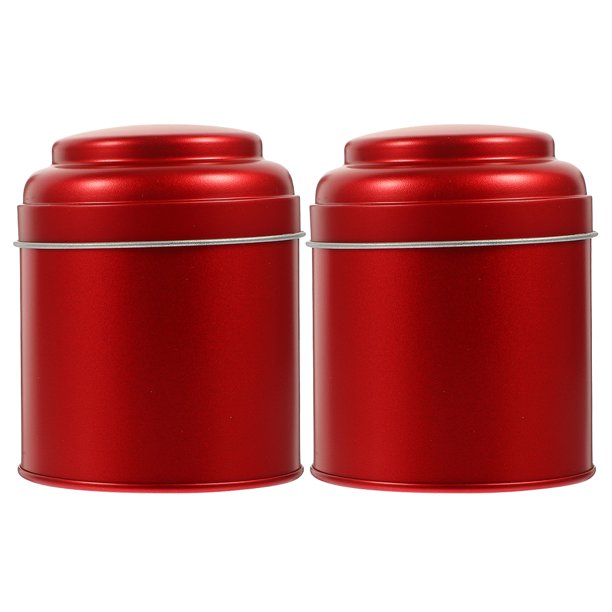 2 botes herméticos de hierro para té, redondos de metal, multifuncionales, para café, granos de azúcar, de cocina, con tapa.