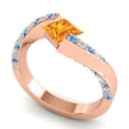 thumbnail image 2 of 1.20 Carat Natural Diamond Citrine & Blue Topaz Gemstone Unique Engagement Ring for Ladies Solid 18K Rose Gold Size 5 by Diamond-Capitals, 2 of 8