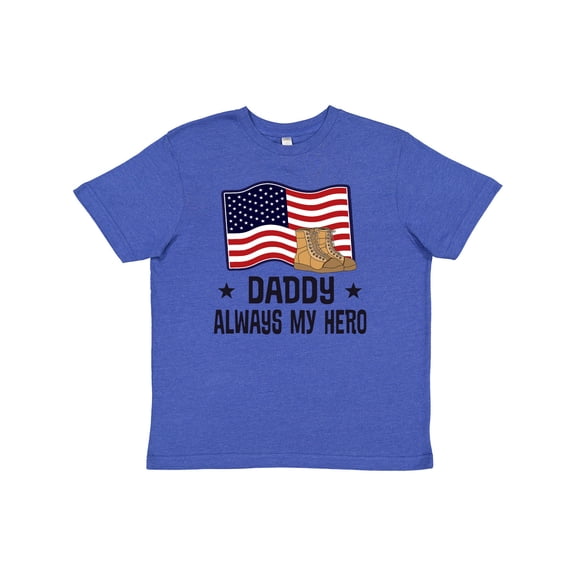 Inktastic Military Daddy Always My Hero Youth T-Shirt