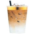 thumbnail image 2 of Smarty 10 oz. Clear Metallic Gold Rim Round Disposable Plastic Cups 336ct, 2 of 6