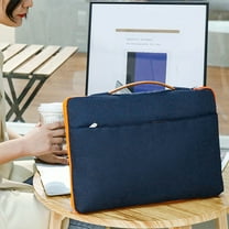 14 Inch Laptop Bag, Durable Fabric Waterproof Briefcase, Lightweight Business Travel Bag, Blue Black Pink Gray, 14.57x10.24x1.97in