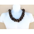 thumbnail image 2 of Handmade Hawaiian Jewelry Genuine Natural kukui Nut Lei Deluxe Nicklaces Kukui Nut Leis Brown, 2 of 2